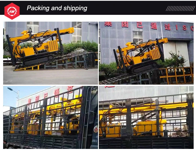 300 Meters Pneumatic Crawler Mounted Water Well Drilling Machine Tunnel Drilling Rig Rubber Belt Track