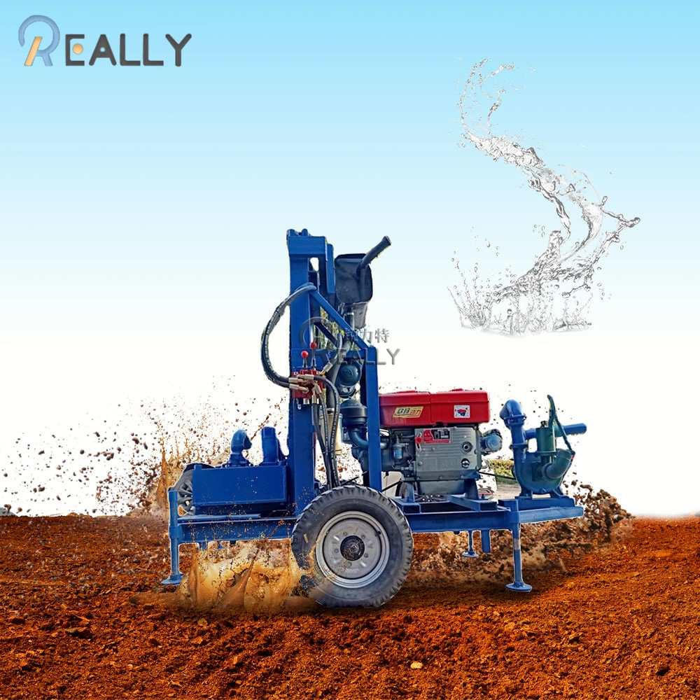 22HP Diesel Deep Water Well Core Drilling Rig Machine 100m Hydraulic Mine Drilling Rigs Rotary Hole Borehole Drill Machines for Sale